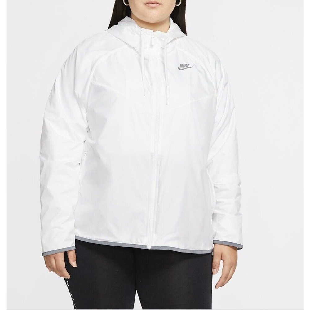 Nike Sportswear Windrunner Jacket WOMEN Plus Size CJ0415-100 White‎ 2x